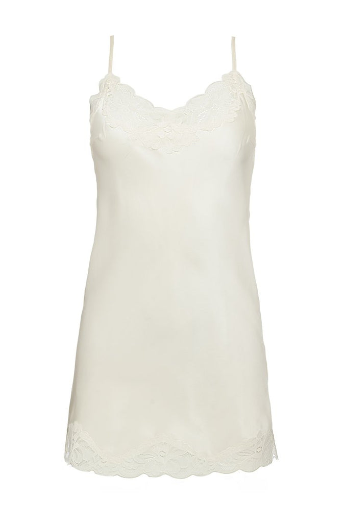 Floral Lace Tunic Chemise in Dove