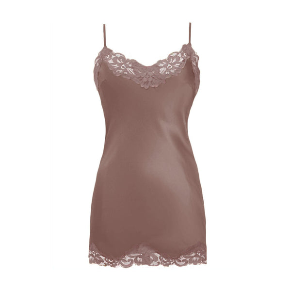 Floral Lace Tunic Chemise in Rose Taupe