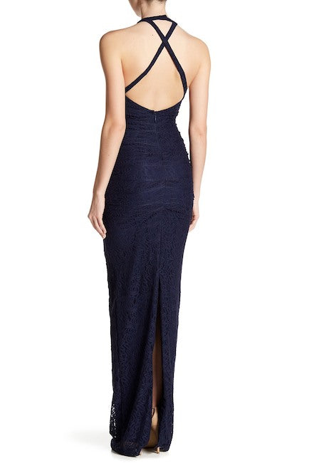 Adel Rose Lace Maxi Dress in Navy
