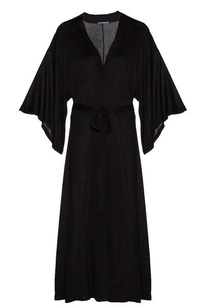 COLETTE Long Kimono Robe in Black