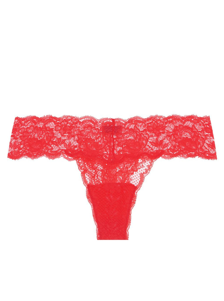 CUTIE Low Rise Lace Thong in Rossetto
