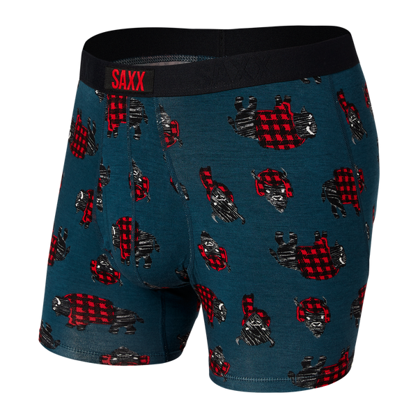 ULTRA Boxer Brief w/ Fly in Storm Blue Buffalo Check