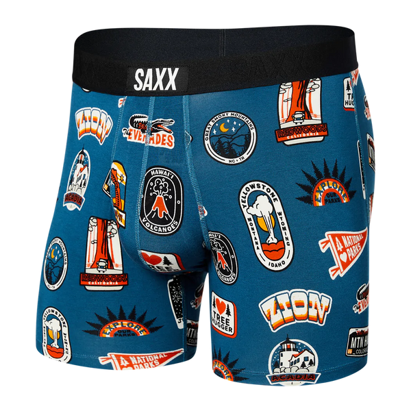 ULTRA Boxer Brief w/ Fly in Park Badges Blue
