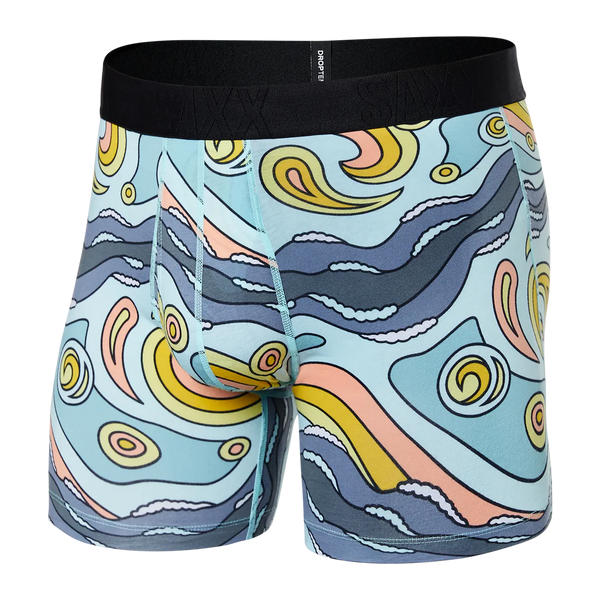 DROPTEMP Cooling Cotton Boxer Brief w/ Fly in Starry Surf/Light Blue