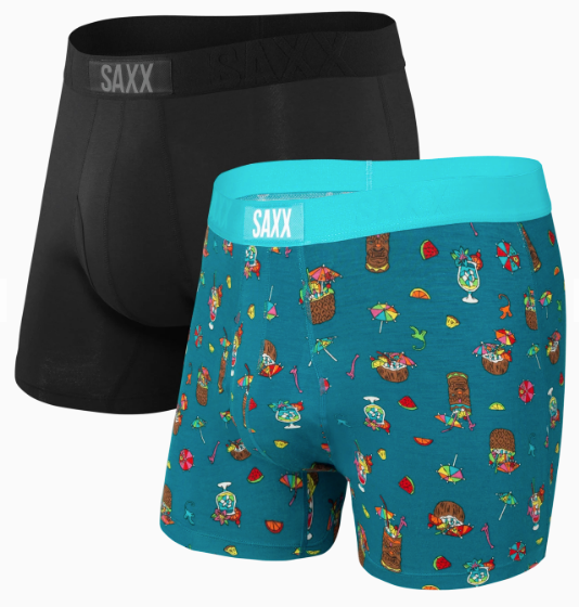 ULTRA Boxer Briefs w/ Fly 2-Pack in Coconut Drinks/Black